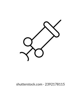 Syringe Vector Line Icon. Vector Illustration for web sites, apps, design, banners and other purposes