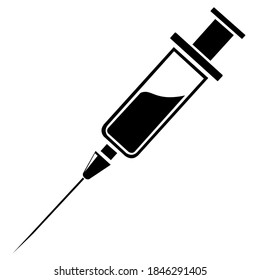 syringe vector on black and white background