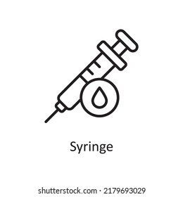 Syringe vector outline Icon Design illustration. Medical Symbol on White background EPS 10 File