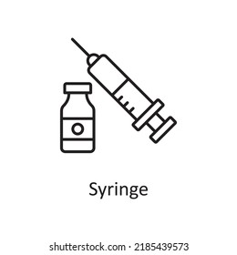 Syringe vector outline Icon Design illustration. Miscellaneous Symbol on White background EPS 10 File