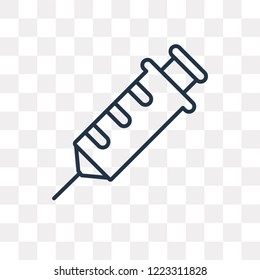 Syringe vector outline icon isolated on transparent background, high quality linear Syringe transparency concept can be used web and mobile