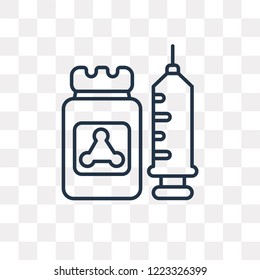 Syringe vector outline icon isolated on transparent background, high quality linear Syringe transparency concept can be used web and mobile