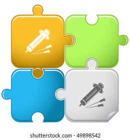 Syringe. Vector puzzle.