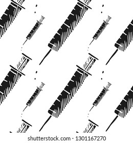 syringe vector seamless pattern