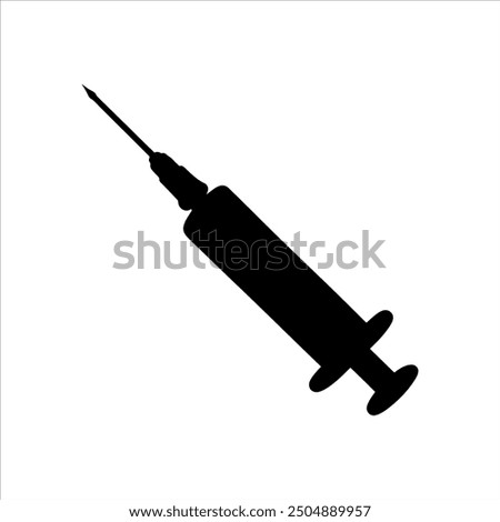 Syringe vector silhouette illustration design on white background.