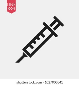 Syringe vector simple icon of , use in medical injection, Medical logo template design