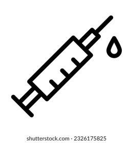 Icono De Línea Espesa Del Vector De Jeringa Para Uso Personal Y Comercial.
