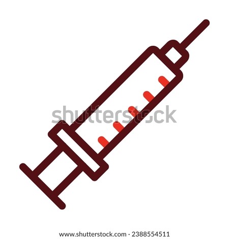 Syringe Vector Thick Line Two Color Icons For Personal And Commercial Use.
