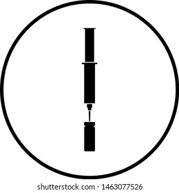 syringe and vial container symbol