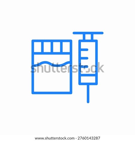 syringe and vial icon sign vector