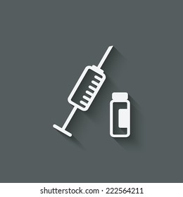syringe and vial medical symbol - vector illustration. eps 10
