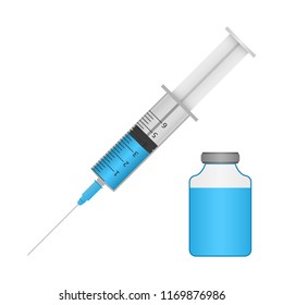 Syringe and vial. Vector illustration