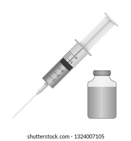 Syringe and vial. Vector illustration