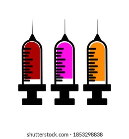 Syringe and Virus - Virus - Disease - Covid 19 illustration