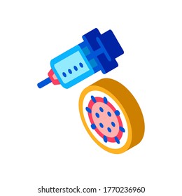 Syringe And Virus Icon Vector. Isometric Syringe And Virus sign. color isolated symbol illustration