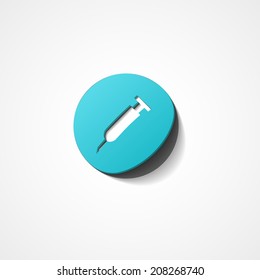 Syringe web icon on white background