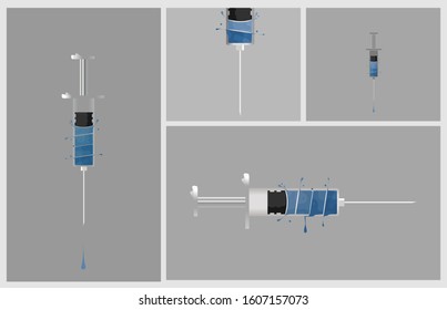syringe wet splash dynamic fluid illustration