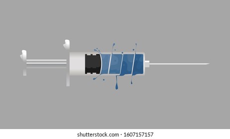 syringe wet splash dynamic fluid illustration