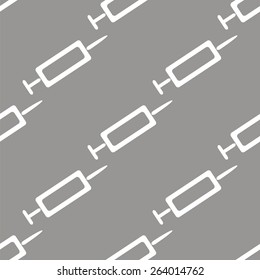 Syringe white and black seamless pattern for web design. Vector symbol