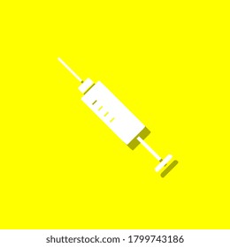 syringe white icon with shadow