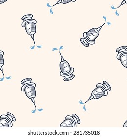 Syringes , cartoon seamless pattern background