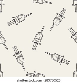 Syringes doodle drawing seamless pattern background