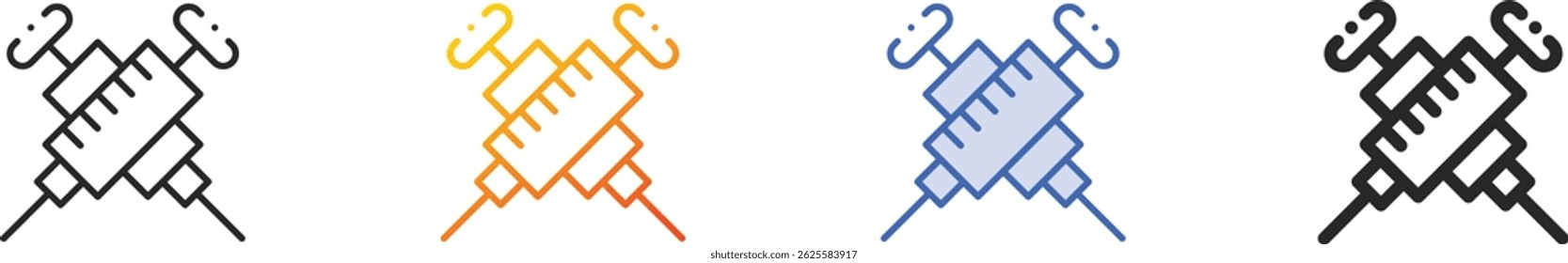 syringes icon.Thin Linear, Gradient, Blue Stroke and bold Style Design Isolated On White Background