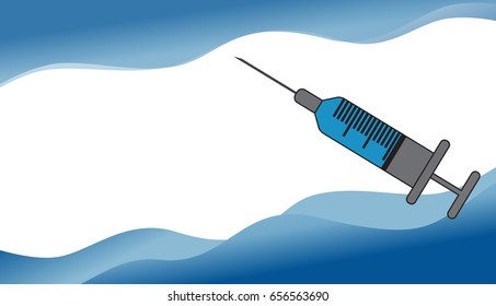 Syringes, medical concept background (vector)