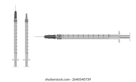 Syringes for medical injection and vaccination Realistic Syringe