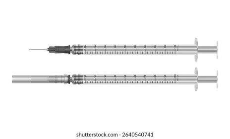 Syringes for medical injection and vaccination Realistic Syringe
