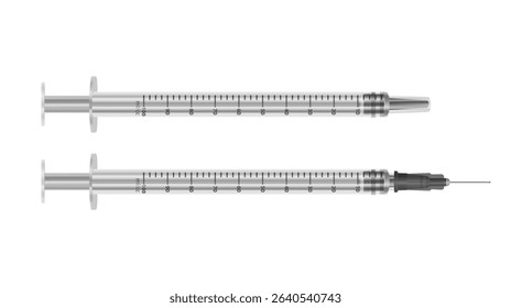 Syringes for medical injection and vaccination Realistic Syringe