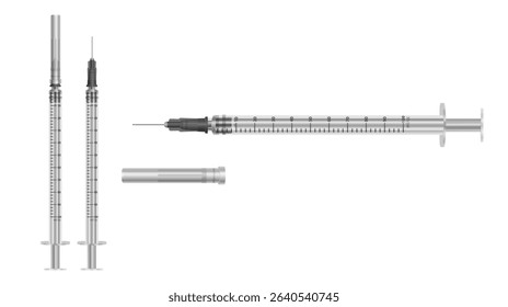 Syringes for medical injection and vaccination Realistic Syringe