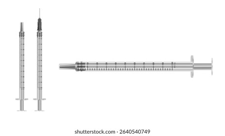 Syringes for medical injection and vaccination Realistic Syringe