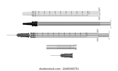 Syringes for medical injection and vaccination Realistic Syringe