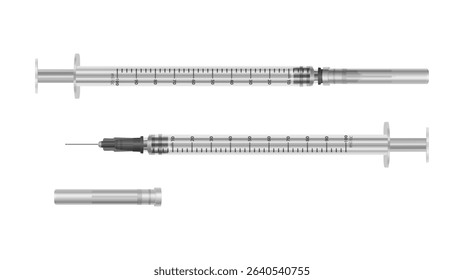Syringes for medical injection and vaccination Realistic Syringe