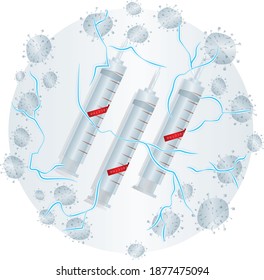 Syringes with vaccines for antiviral design vector