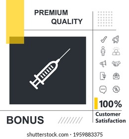 Syringevector thin line icon with modern background