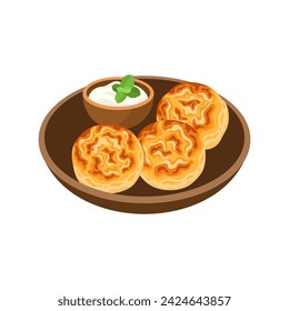 Syrniki, Cheese Pancakes vector illustration