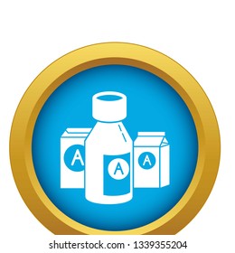 Syrup bottle icon blue vector isolated on white background for any design
