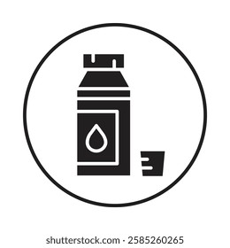 Syrup Bottle Icon Isolated flat vector in outline