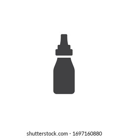 Symbol für die Vektorillustration der Sirup-Flasche. volles Flachzeichen für mobiles Konzept und Webdesign. Glyphsymbol. Symbol, Logo-Abbildung. Vektorillustration-Grafiken