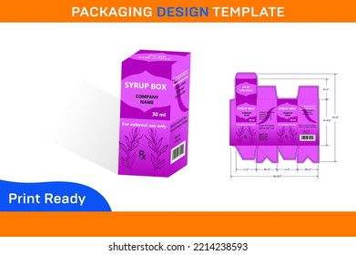 CAJA DE SIRRUP 30 ML PLANTILLA DE DISEÑO DEL ENVASE