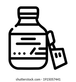 Sirup für Kinder Linie Symbol Vektorgrafik. Sirup für Kinder Schild. isoliertes Kontursymbol