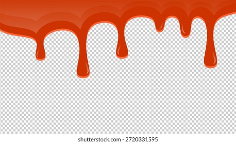 Goteo de jarabe sobre fondo transparente. Ilustración de goteo de jarabe ondulado. Diseño plano de goteo de jarabe Abstractas. Ilustración de goteo de jarabe.