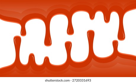 Goteo de jarabe sobre fondo blanco. Ilustración de goteo de jarabe ondulado. Diseño plano de goteo de jarabe Abstractas. Ilustración de goteo de jarabe.