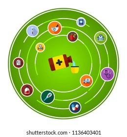 Syrup flat icons concept. Vector illustration. Element template for design.
