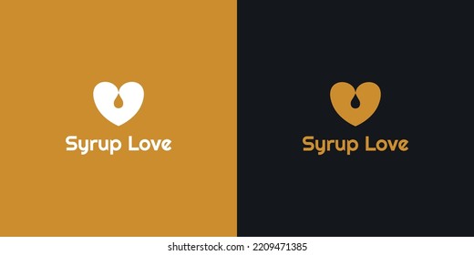 Syrup, honey and love symbol designed into a beautiful minimalist easy to edit vector logo