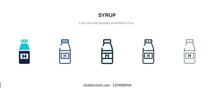 syrup icon in different style vector illustration. two colored and black syrup vector icons designed in filled, outline, line and stroke style can be used for web, mobile, ui