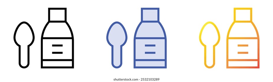 syrup icon. Linear, Blue Fill and Gradient Style Design Isolated On White Background