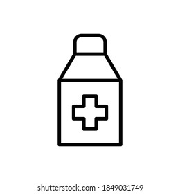 Syrup (Medical) icon outline vector. Isolated on white background